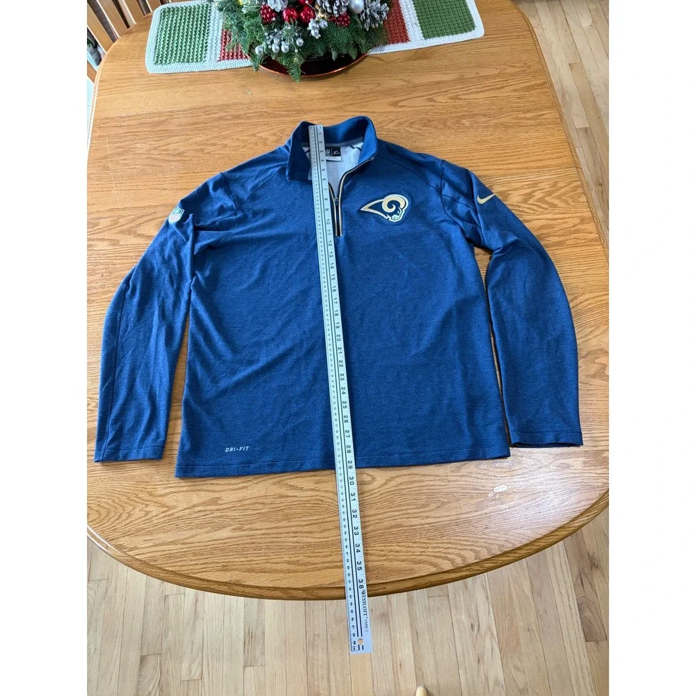Los Angeles Rams Nike Dri-FIT Quarter Zip Pullover‎ Mens Large Blue NFL